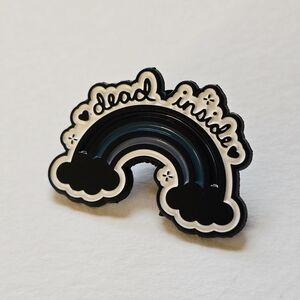 Black and White 'Dead Inside' Rainbow Pin